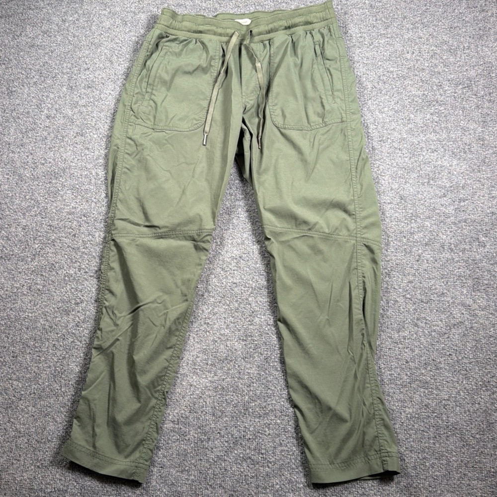 LL Bean Vista Camp Pants Womens M Green Hiking Joggers Olive Stretch Drawstring
